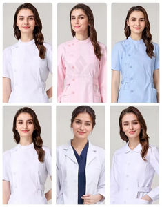 Blouse médicale unisexe à fermeture éclair, en tricot extensible polyester-spandex, pour le personnel infirmier et les professionnels de la santé en milieu hospitalier - Product Image 4