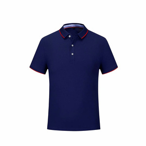 Polo à manches courtes pour homme, bleu, tricoté, couleur unie, coupe décontractée, longueur normale, boutons - Product Image 5