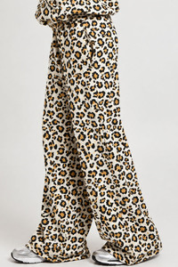 Pantalon large pour femme, imprimé léopard blanc et jaune, taille haute, coupe ample, décontracté, mode, pantalon de qualité supérieure, vêtements streetwear - Product Image 3