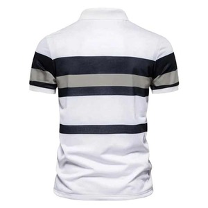 Polo homme en coton bicolore personnalisé OEM, polo de golf décontracté, col classique - Product Image 3