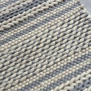 Handwoven Wool Area <b>Rug</b> Gray Ivory Flatweave Carpet Modern Farmhouse <b>Boho</b> Living Room Floor Decor PET Friendly Non-Slip Extra - Product Image 4