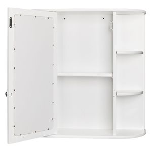 Single Door Wall Mount Bathroom <b>Cabinet</b> with Mirror 2-Tier Inner Shelves for Medicine <b>Storage</b> - Product Image 3
