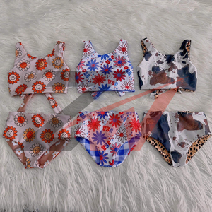 Conjunto de Bikini Personalizado con Volantes para Niñas, Traje de Baño de Dos Piezas al por Mayor, Vestido de Baño de Dos Piezas para Niñas, Transpirable, de Secado Rápido, OEM, ODM - Product Image 5