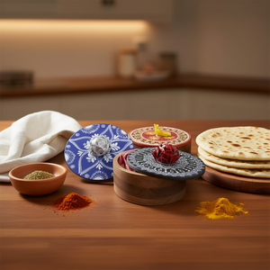 Handcrafted Wooden Chapati <b>Box</b> with Spice Masala Container Kitchen <b>Storage</b> and Home Decor Utility Item for Bread <b>Storage</b> - Product Image 3