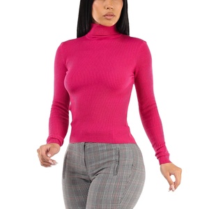 Suéter de cuello alto informal para mujer, jerséis de punto de moda gruesos bordados, manga larga, patrón Simple BD Otoño Invierno de talla grande - Product Image 1