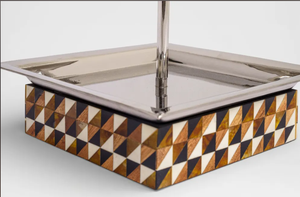 Support à gâteau carré à 2 niveaux en acier inoxydable LMB, présentoir à desserts en provenance de l'Uttar Pradesh pour la décoration de fêtes d'anniversaire - Product Image 2