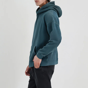 เสื้อฮู้ดผู้ชายสีฟ้าอมเขียว ผ้าฝ้ายฟลีซ ทรงปกติ สวมใส่สบาย มีกระเป๋าจิงโจ้ เหมาะสำหรับใส่ในฤดูใบไม้ร่วง - Product Image 3