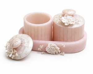 Handcrafted Eco-Friendly Resin <b>Spice</b> Storage Container <b>Set</b> Gold Leaf Accents Four Cylindrical Containers Airtight Flip Top Lids - Product Image 1