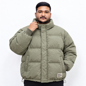 Manteau matelassé isolant surdimensionné à col montant, veste d'hiver personnalisable, streetwear unisexe, vêtement d'extérieur entièrement zippé, OEM - Product Image 3