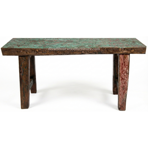 Banco Rita de Madera de Barco Reciclada, Color Original, Diseño Ecológico y Sostenible, Hecho a Mano, Minimalista, Capacidad para 4 Personas - Product Image 5