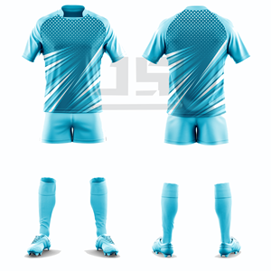 Maillot et short de rugby personnalisés haut de gamme, impression numérique, écologiques, coupe-vent, antibactériens, broderie 3D, col en V, athlétique - Product Image 2