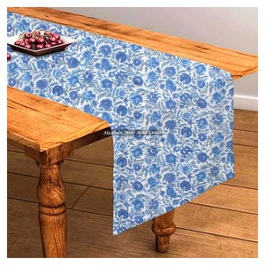 Hot Sale Traditional Hand Block Printed 100% Pure Cotton Fabric Table <b>Runner</b> Indian Manufacturer Floral For Wedding Events Home - Product Image 4
