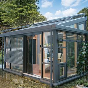 Conservateur de luxe quatre saisons pour jardin, kit avec verre incurvé électrique, serre-hiver, bon marché - Product Image 1