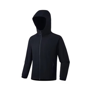 <b>Men's</b> Hooded Windproof <b>Jacket</b> Solid Color Zipper Closure Casual Autumn <b>Lightweight</b> Polyester Shell - Product Image 5