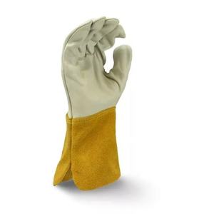 Guantes de soldadura Tig de cuero de vaca grueso y resistente Guantes de seguridad industrial con aislamiento térmico resistentes al desgaste para trabajo al aire libre - Product Image 3