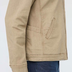 Blouson bomber en toile imperméable de couleur unie, style zippé, vente en gros à prix abordable pour la vente en ligne - Product Image 5