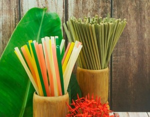 Pailles en paille de riz durables, très demandées |   Pailles à boire en farine de riz naturelle et résistante - Product Image 4