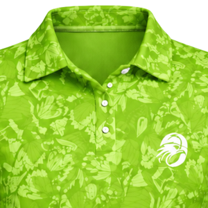 Polo de Golf Verde Lima para Mujer, Manga Corta, Estampado Floral, Deportivo, Personalizado, Transpirable, Venta al Por Mayor - Product Image 5