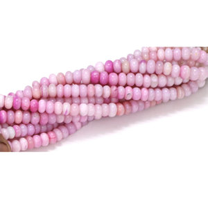 Cuentas de Ópalo Rosa Malva en Forma de Rondelle: Piedra Preciosa Sombreada, 7-10 mm - Product Image 5
