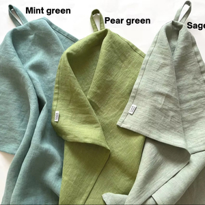 Paños de cocina verdes de lino, paños de té de lino, paños de cocina absorbentes, duraderos, ecológicos, de fibra natural. - Product Image 1
