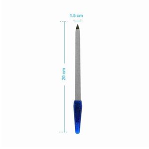 Thin Blue Handle Luxury Stainless Steel Nail File with Pointed Tip for Professional Salon Tools Kit Home Use - Product Image 2