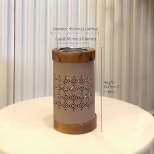 Cet ensemble de brûleurs d'encens en bois et métal présente des motifs découpés au laser complexes et des bordures en bois pour une élégance et une fragrance modernes. - Product Image 3