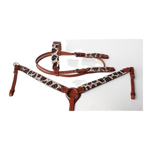 Asequible cuero occidental una oreja Headstall de pecho y cuello con hardware de acero inoxidable al por mayor fabricante proveedor - Product Image 5