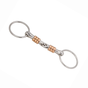 Venta al por mayor: Bocados para caballos de acero inoxidable de alta calidad, cómodos, con anillo suelto y rodillos de cobre tipo snaffle, opciones personalizables - Product Image 1