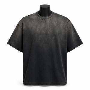 Camiseta Vintage Lavada Oversize para Hombre, Algodón Pesado Personalizado, Estilo Urbano, Ajuste Holgado, Camiseta Casual Lisa - Product Image 1