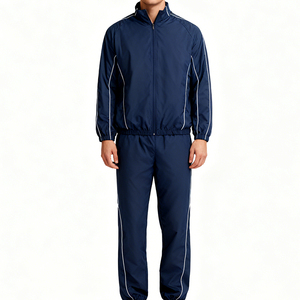 Conjunto Deportivo de Dos Piezas para Hombre, Otoño 2026, Chaqueta Cortavientos y Pantalones de Felpa, Personalizable, de Alta Calidad - Product Image 1