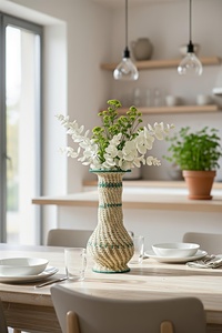Handcrafted-Natural-Fiber-Decorative-<b>Vase</b> Eco-Friendly Stylish Fibre <b>Vase</b> - Product Image 2