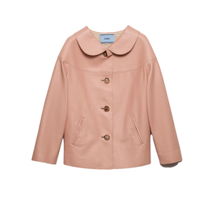 Women's Nappa Lambskin Leather <b>Jacket</b> 1950s Retro Collar Luxury Designer OEM Private Label Manufacturer Winter leather top - Product Image 6