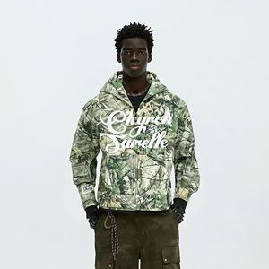 Sudaderas con Capucha y Cremallera con Estampado de Camuflaje para Unisex, con Logotipo de Parche Aplicado, Sudadera con Capucha y Cremallera de Algodón de Primera Calidad, Estilo Urbano - Product Image 3