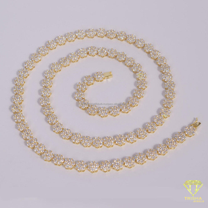 Encantador Collar de Tenis con Eslabones Florales y Piedras Brillantes para Mujeres Elegantes, Colecciones de Joyería de Moda y Minoristas - Product Image 5