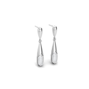 Pendientes colgantes de lágrima para mujer, plata de ley 925, chapados en rodio, con circonitas incrustadas, joyería clásica, regalo - Product Image 1