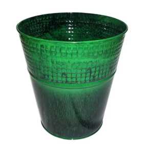 Green Textured Square <b>Grid</b> <b>Metal</b> Trash Can Embossed Steel Waste Bin Office Bathroom Garbage Basket Hotel Rubbish Dustbin - Product Image 1