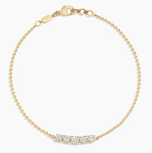 Pulsera de cadena con cuentas y diamantes engastados en bisel - Product Image 1