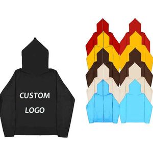 Custom logo Streetwear Oversized Full Face Zip Hoodie Heavyweight Double Zipper Pullover Blank Men Full Zip up Hoodie - Product Image 4