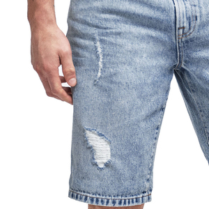Short en jean déchiré brodé vintage pour homme – Style décontracté et tendance pour l'été - Product Image 2