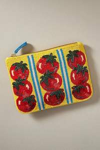 Porte-monnaie en perles fait main motif tomate pour femme, mini portefeuille de créateur, pochette mignonne à motif fruit, sac à main tendance avec chaîne de poignet pour femme - Product Image 4