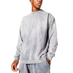 Sudadera Básica de Secado Rápido y Transpirable con Lavado Ácido, Impresión de Logotipo Personalizada, Sudadera Básica de Alta Calidad para Hombre con Lavado Ácido - Product Image 1