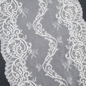 Cinta de Encaje Elástica Ligera con Diseño Floral Vintage de 22.5cm, Tejido de Nylon y Spandex para Vestidos de Novia, Lencería y Prendas de Vestir - Product Image 2