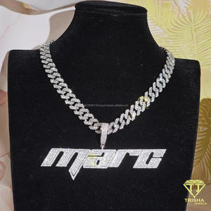สร้อยคอจี้ "Marc" คุณภาพสูง ประดับเพชรแบบ Iced Out เครื่องประดับฮิปฮอปสุดหรู พร้อมโซ่แบบสั่งทำพิเศษ - Product Image 2