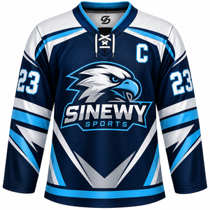 เสื้อฮอกกี้น้ำแข็ง SINEWY SPORTS แบบยูนิเซ็กซ์ แขนยาว ระบายเหงื่อได้ดี ทรงแอธเลติก คอจีน สายรัดคู่ น้ำหนัก 320 กรัม - Product Image 1