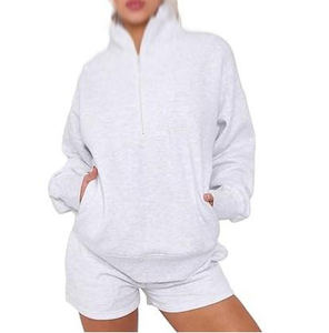 Chaqueta con cremallera completa y pantalones deportivos ligeros, transpirables, reversibles, negros, lisos, informales, para fitness, uso diario de mujer, con puños, para otoño - Product Image 2