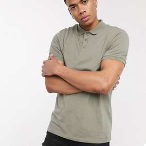 Polo de Manga Corta para Hombre, Color Verde Oliva Sólido, Algodón Oxford, Estilo Casual, Transpirable, Tejido Liso, Corte Regular - Product Image 1