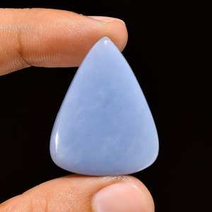 Cabochon de pierres précieuses d'angélite naturelle 100% avec pierre en forme de poire polie naturelle pour des utilisations multi-types à prix raisonnable OEM en vrac - Product Image 3