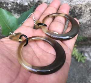 <b>Cow</b> and Buffalo Horn Handmade Eco-Friendly Natural Shape Modern Wedding Earrings From Uttar Pradesh MN EXPORTS - Product Image 4