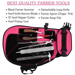 Kit de Herramientas para Herradores Equinos para el Recorte y Acabado de Pezuñas con Cuchillo de Pezuña de Bucle, Alicates Largos para Pezuñas, Lima de Pezuñas, Martillo para Clavos - Product Image 2