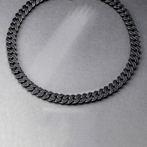 Chaîne cubaine plaquée or avec diamants de laboratoire certifiés IGI, testée au diamant, style hip-hop, bijoux unisexe, collier glacé, certifié IGI - Product Image 3